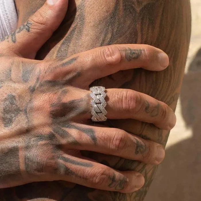Bague Maille Cubaine Glacée 11MM