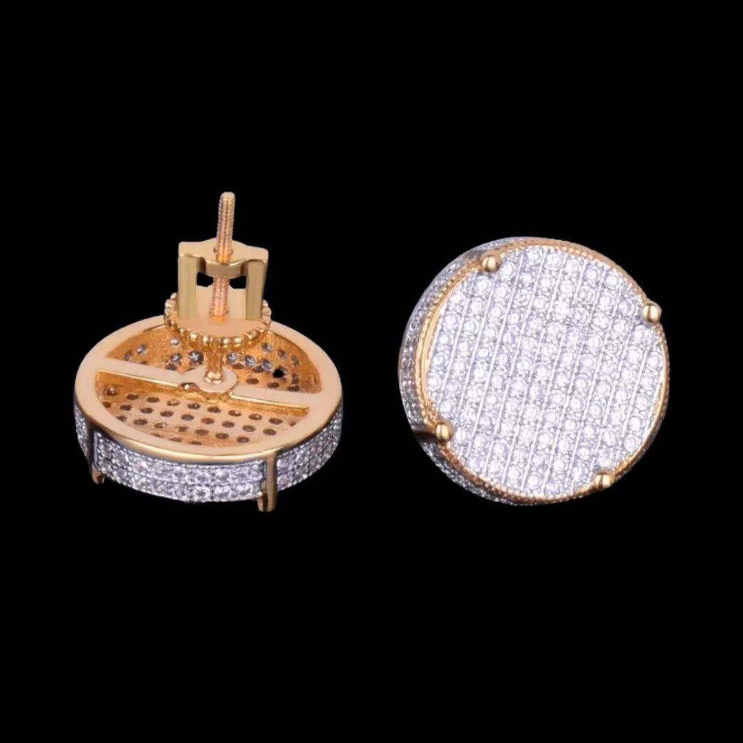 Puces d'Oreilles Rondes à Vis Glacées 14MM