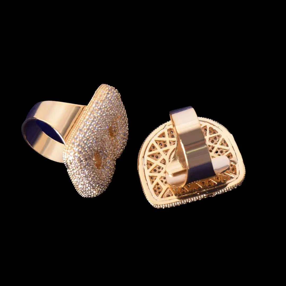 Bague Lettre Initiale A-Z Personnalisée Glacée