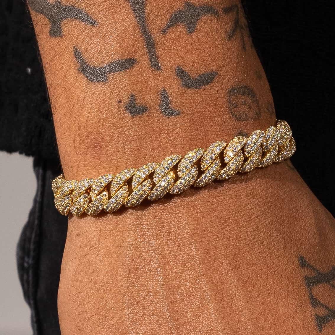 Bracelet Maille Cubaine Glacé 9mm