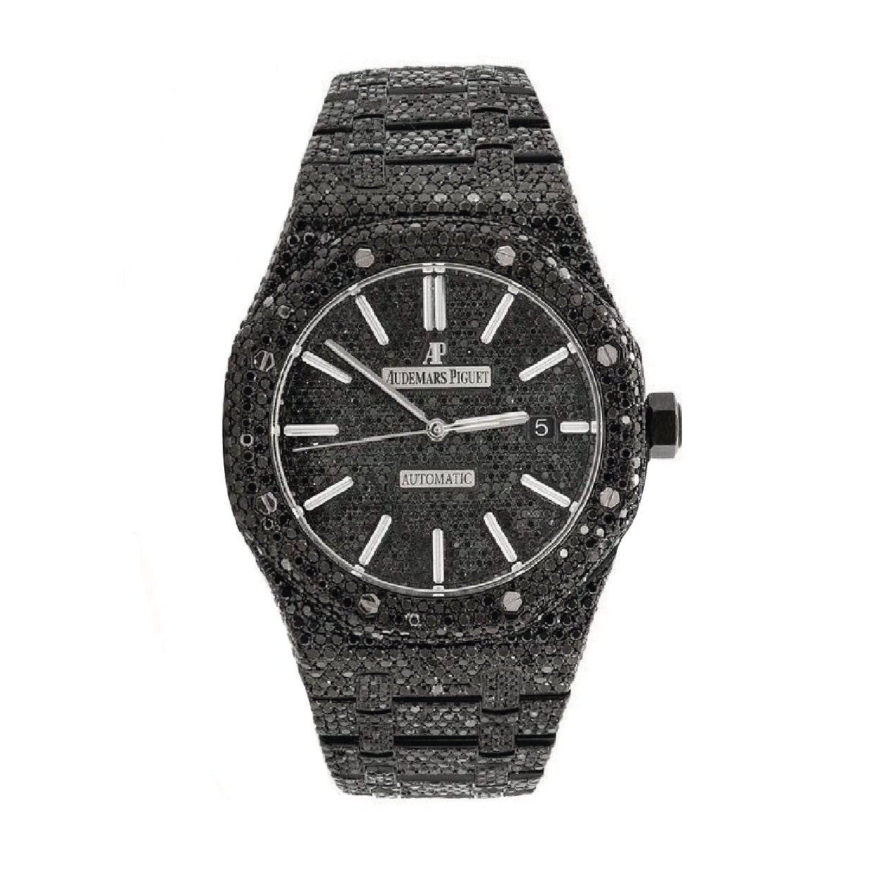 Montre Diamant 41mm - Diamants Noirs