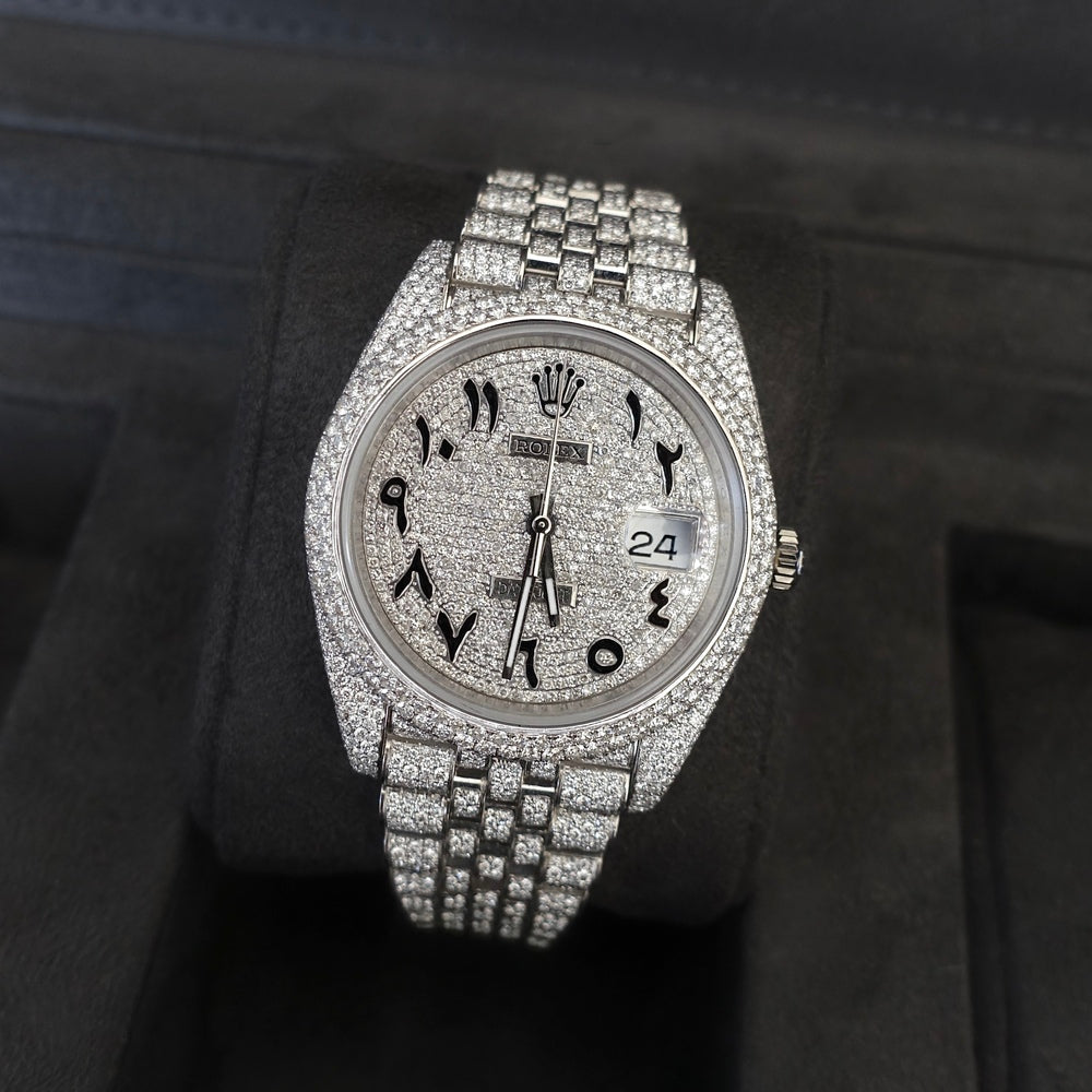 Montre Diamant 41mm - Acier Inoxydable - Cadran Arabe - Réf. 04
