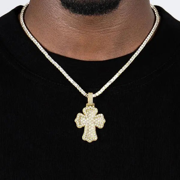Pendentif Croix Baguette