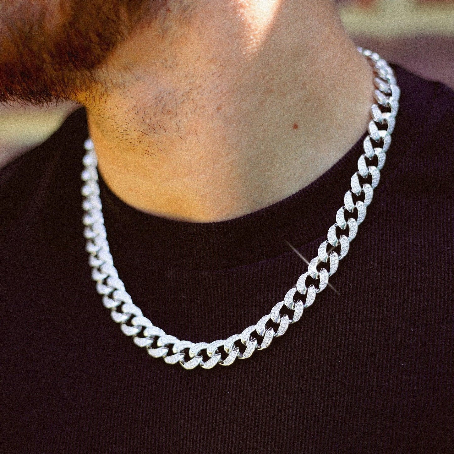 Chaîne Maille Cubaine Glacée 12MM