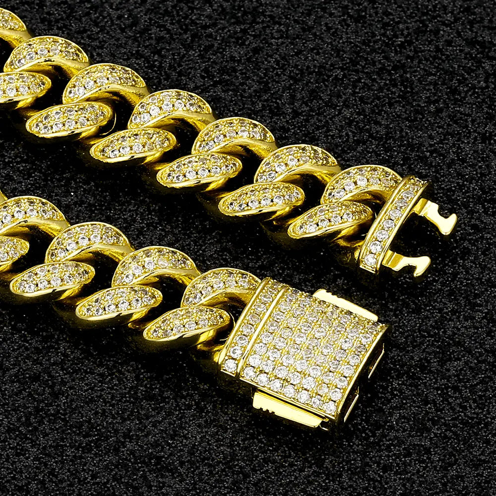Collier Maille Cubaine 12mm Glacé