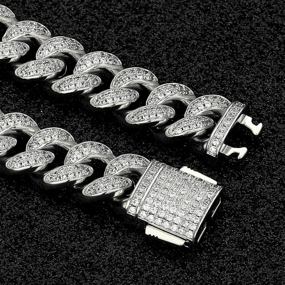 Collier Maille Cubaine 12mm Glacé