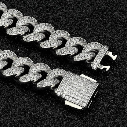 Collier Maille Cubaine 12mm Glacé