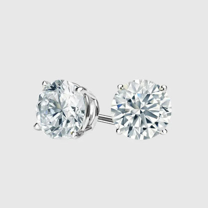 Puces d'Oreilles Taille Ronde 5mm - Vermeil Or Blanc