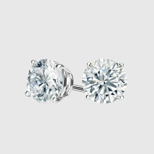 Puces d'Oreilles Taille Ronde 5mm - Vermeil Or Blanc