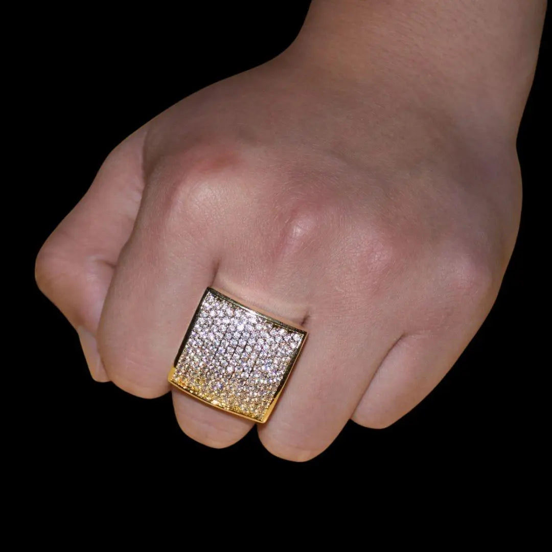 Bague Ovale Carrée Glacée