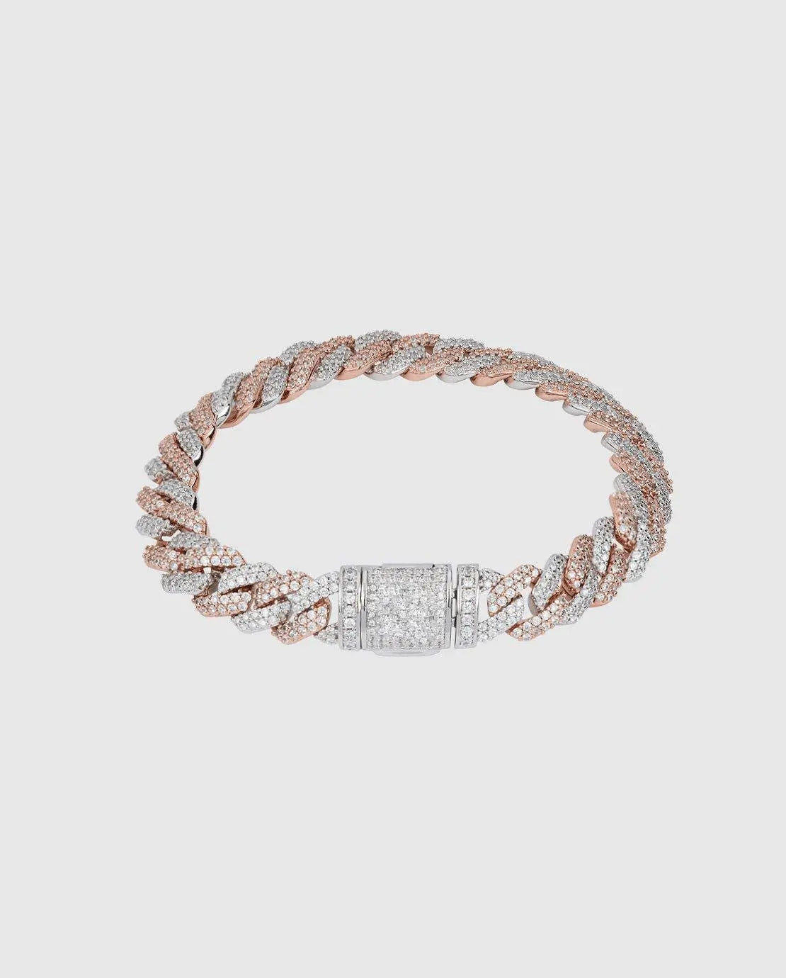 Bracelet Diamant à Griffes 14mm Bicolore
