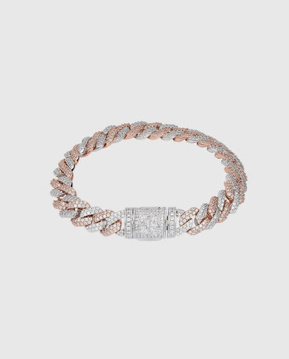Bracelet Diamant à Griffes 14mm Bicolore