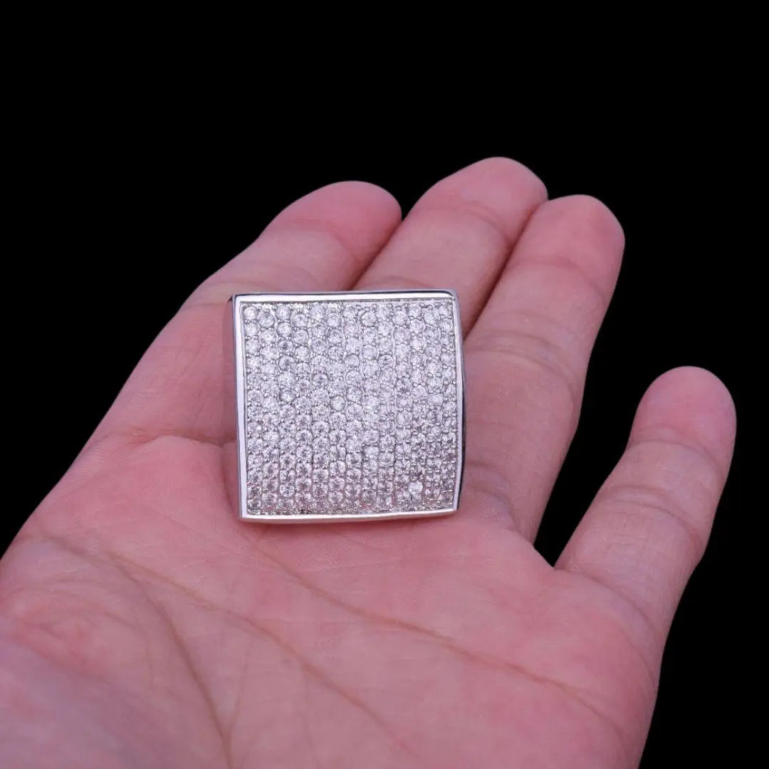 Bague Ovale Carrée Glacée