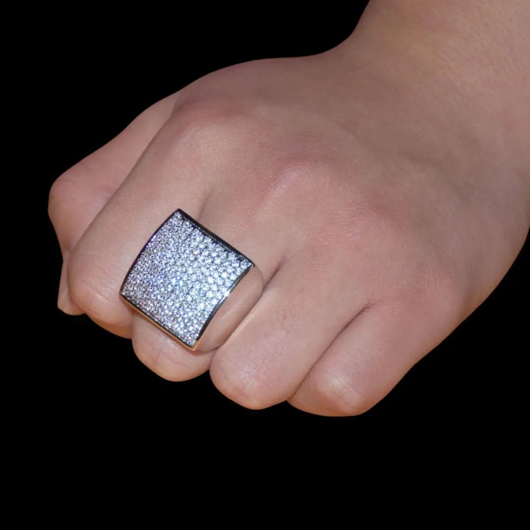Bague Ovale Carrée Glacée