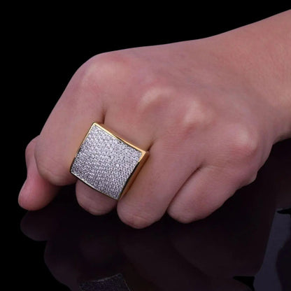 Bague Ovale Carrée Glacée