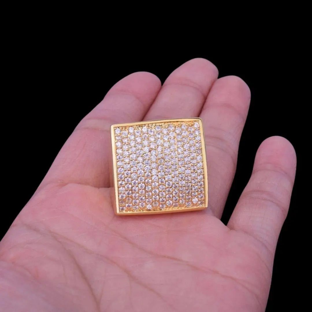 Bague Ovale Carrée Glacée