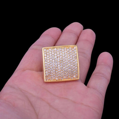Bague Ovale Carrée Glacée