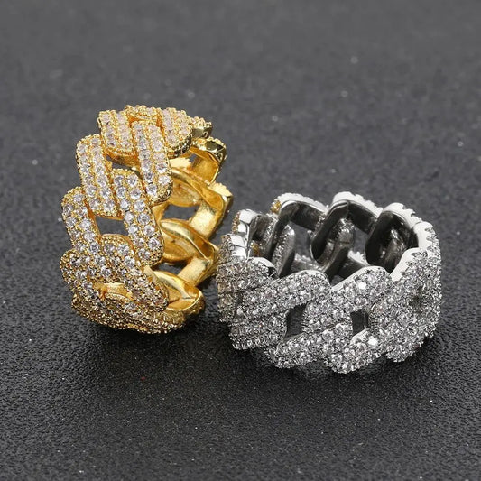 Bague Maille Cubaine Glacée 11MM