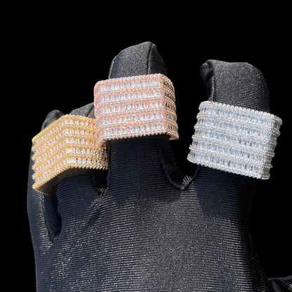 Bague à Rangs de Diamants Glacée