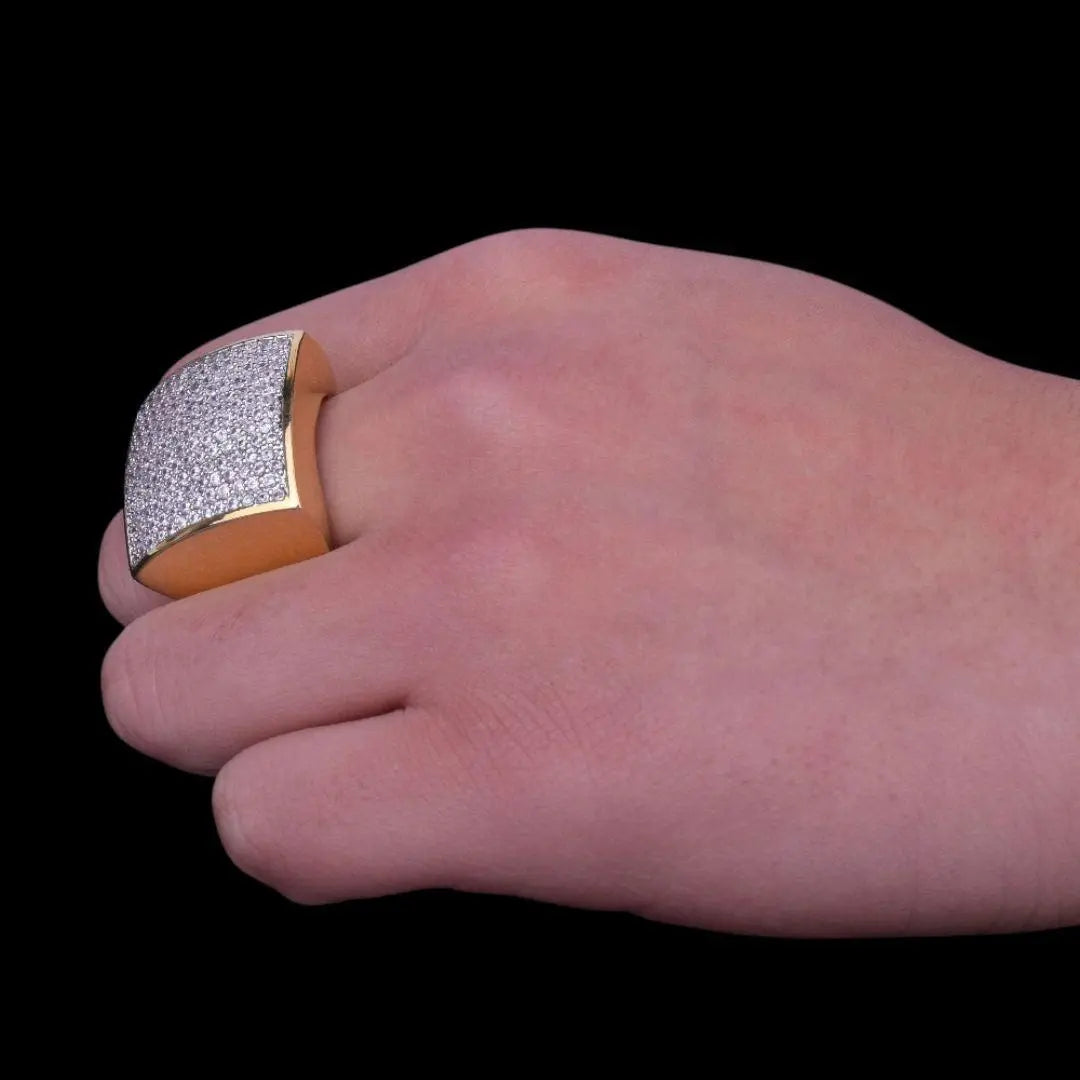Bague Ovale Carrée Glacée