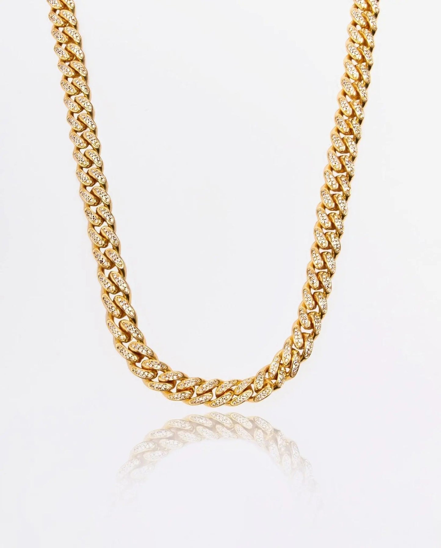 Chaîne Maille Cubaine 12mm Glacée - Or