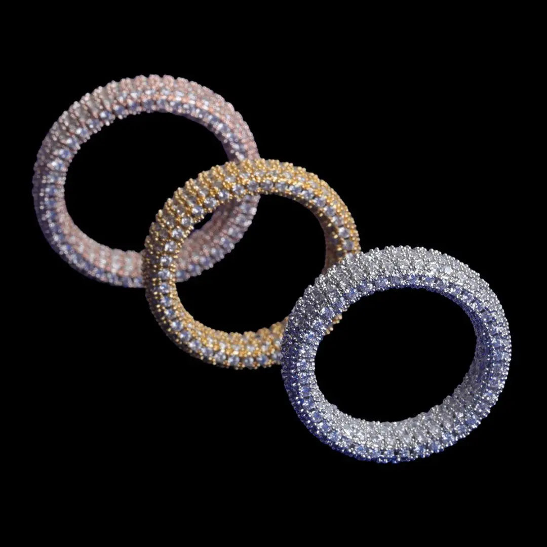 Bague Pierres Rondes Glacée