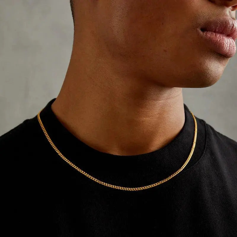 Chaîne Maille Cubaine Micro 3MM - Or