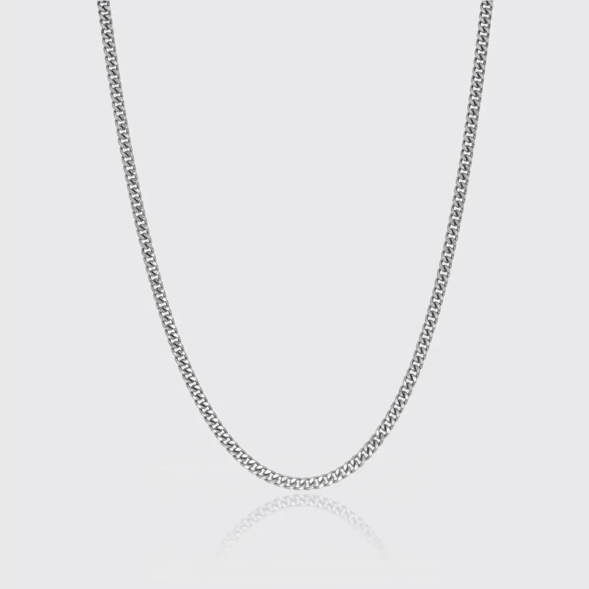 Chaîne Maille Cubaine Miami 3mm - Or Blanc