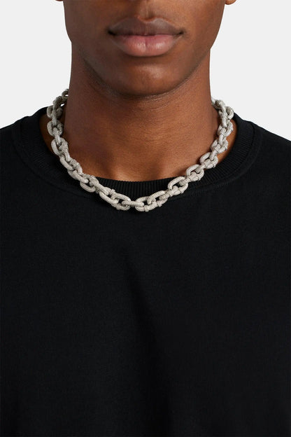 Chaîne Grosse Maille 14mm Pavée Glacée