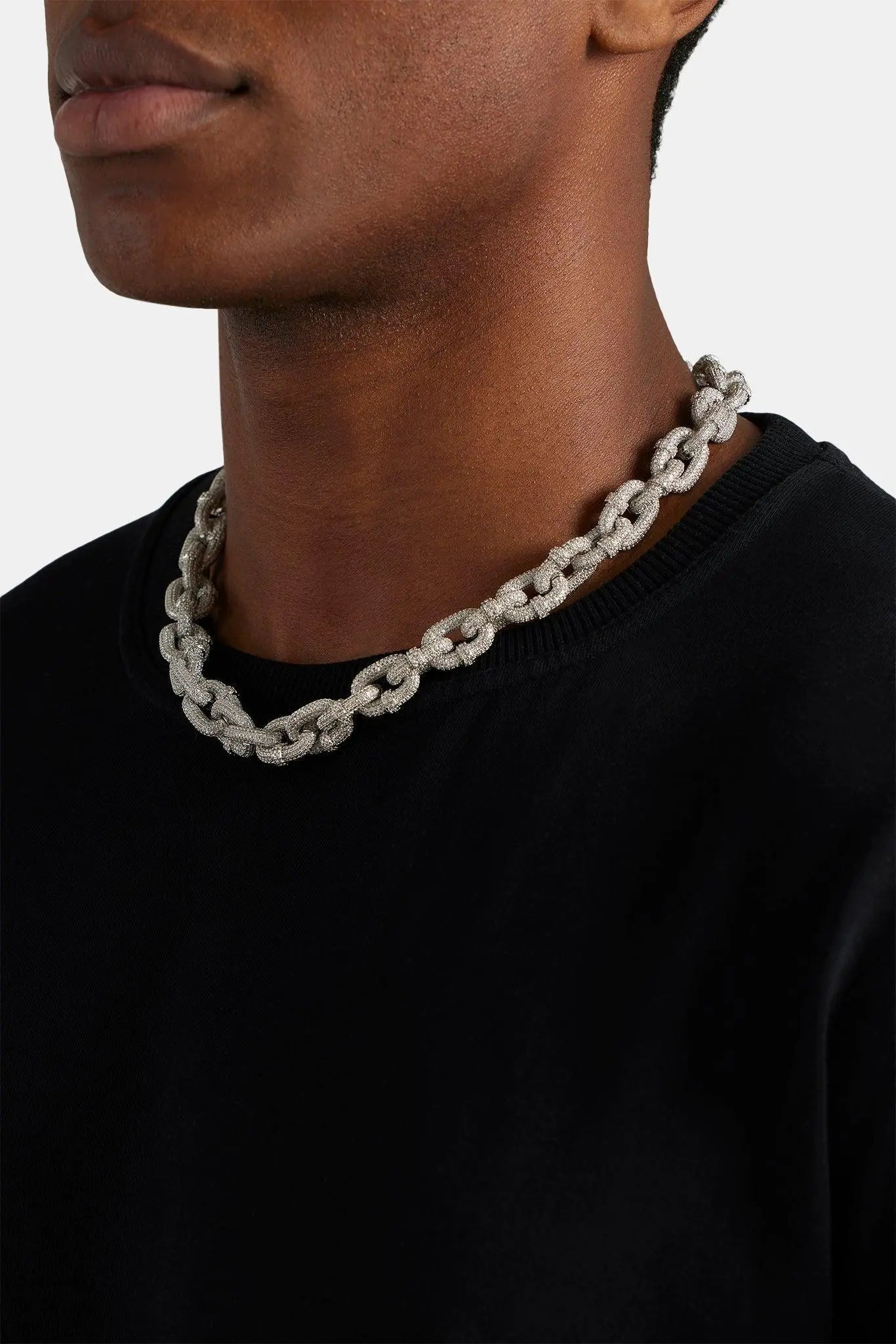 Chaîne Grosse Maille 14mm Pavée Glacée