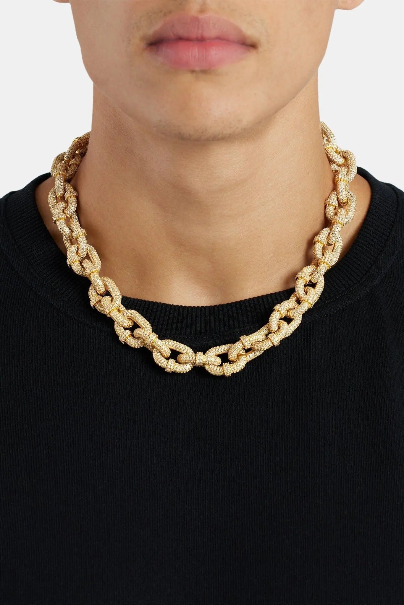 Chaîne Grosse Maille 14mm Pavée Glacée