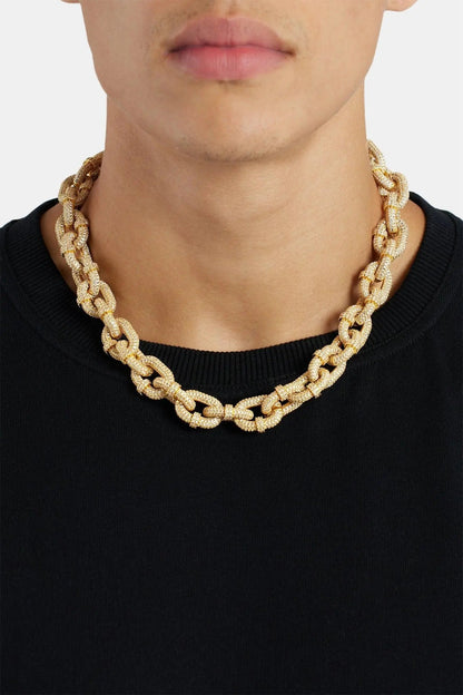 Chaîne Grosse Maille 14mm Pavée Glacée
