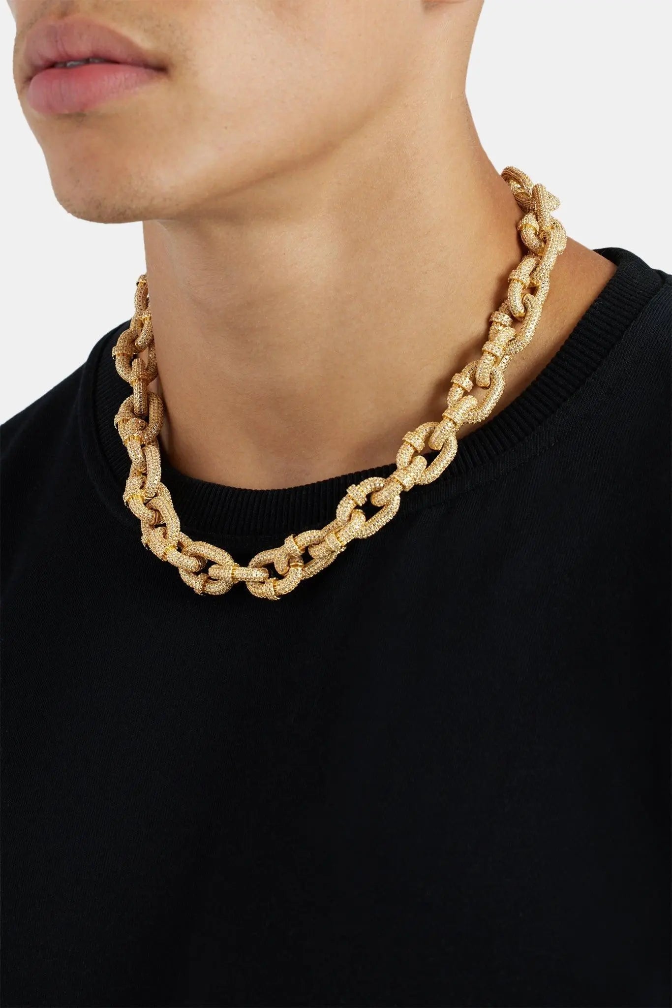 Chaîne Grosse Maille 14mm Pavée Glacée