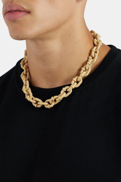 Chaîne Grosse Maille 14mm Pavée Glacée