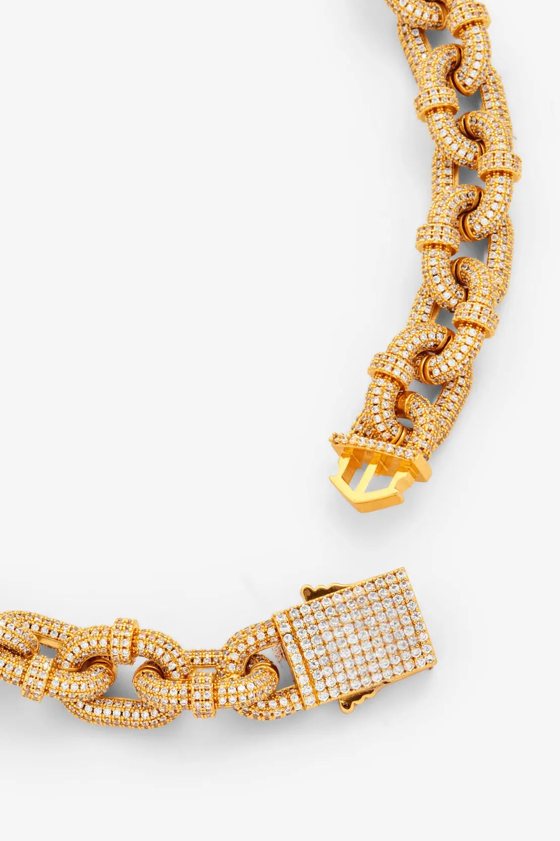 Chaîne Grosse Maille 14mm Pavée Glacée