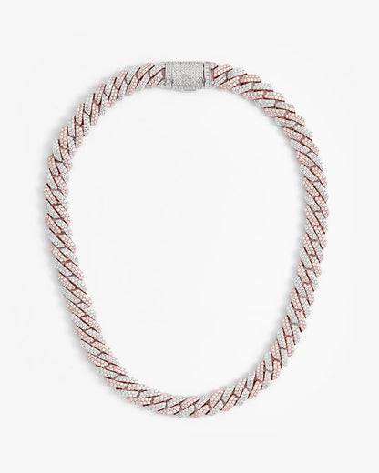 Chaîne Maille Diamant à Griffes 14mm - Bicolore