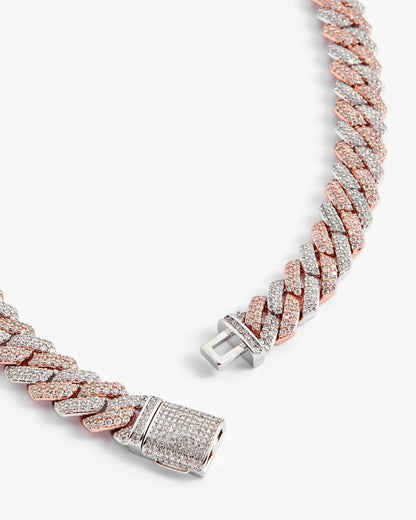 Chaîne Maille Diamant à Griffes 14mm - Bicolore