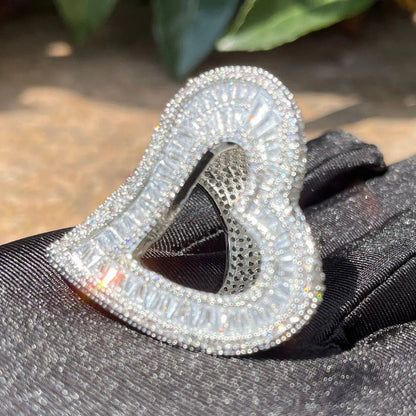Bague Cœur Ouvert Glacée