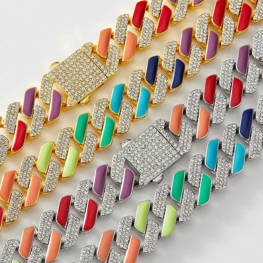 Chaîne Maille Cubaine Gummy Glacée 14MM