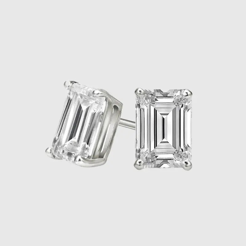 Puces d'Oreilles Baguette 1.2 CTW - Vermeil Or Blanc