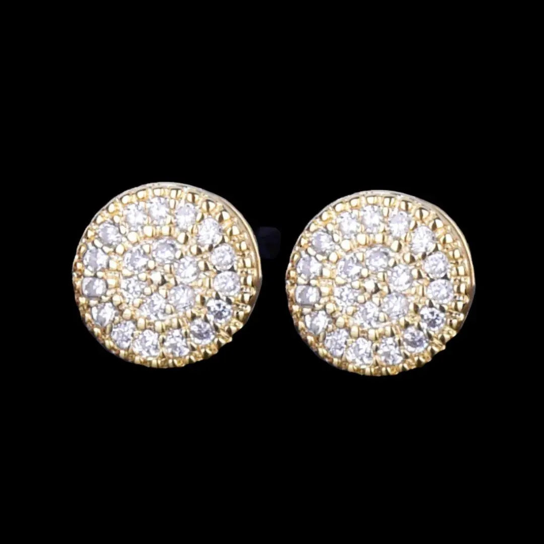 Puces d'Oreilles Taille Ronde Glacées 8mm