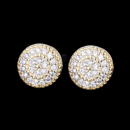 Puces d'Oreilles Taille Ronde Glacées 8mm