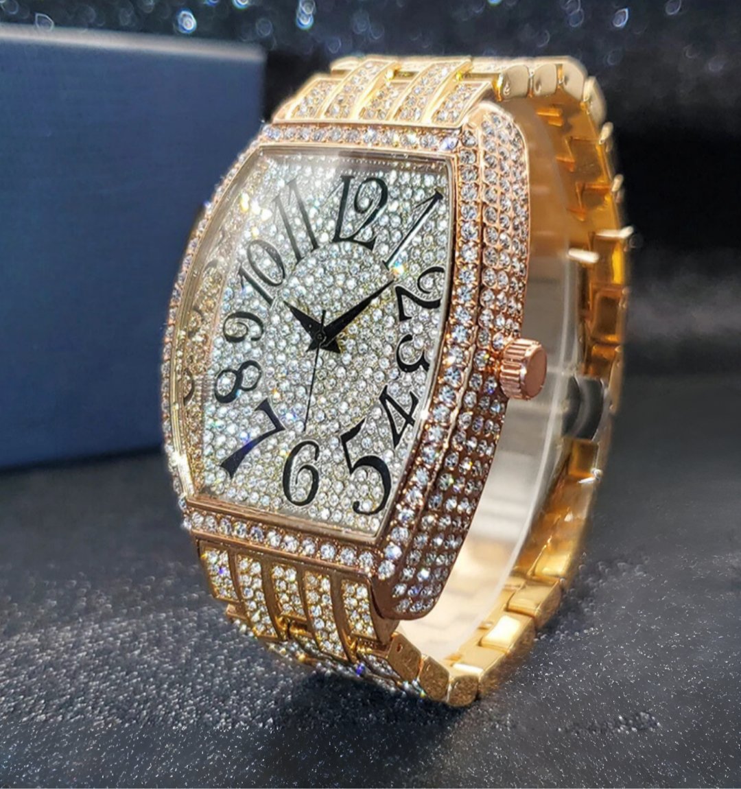 Montre Or Glacée Navette