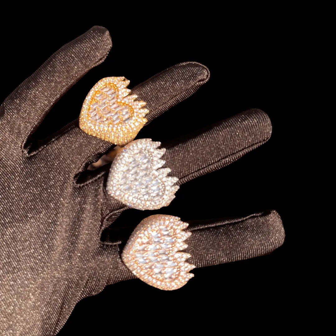 Bague Cœur Enflammé Glacée