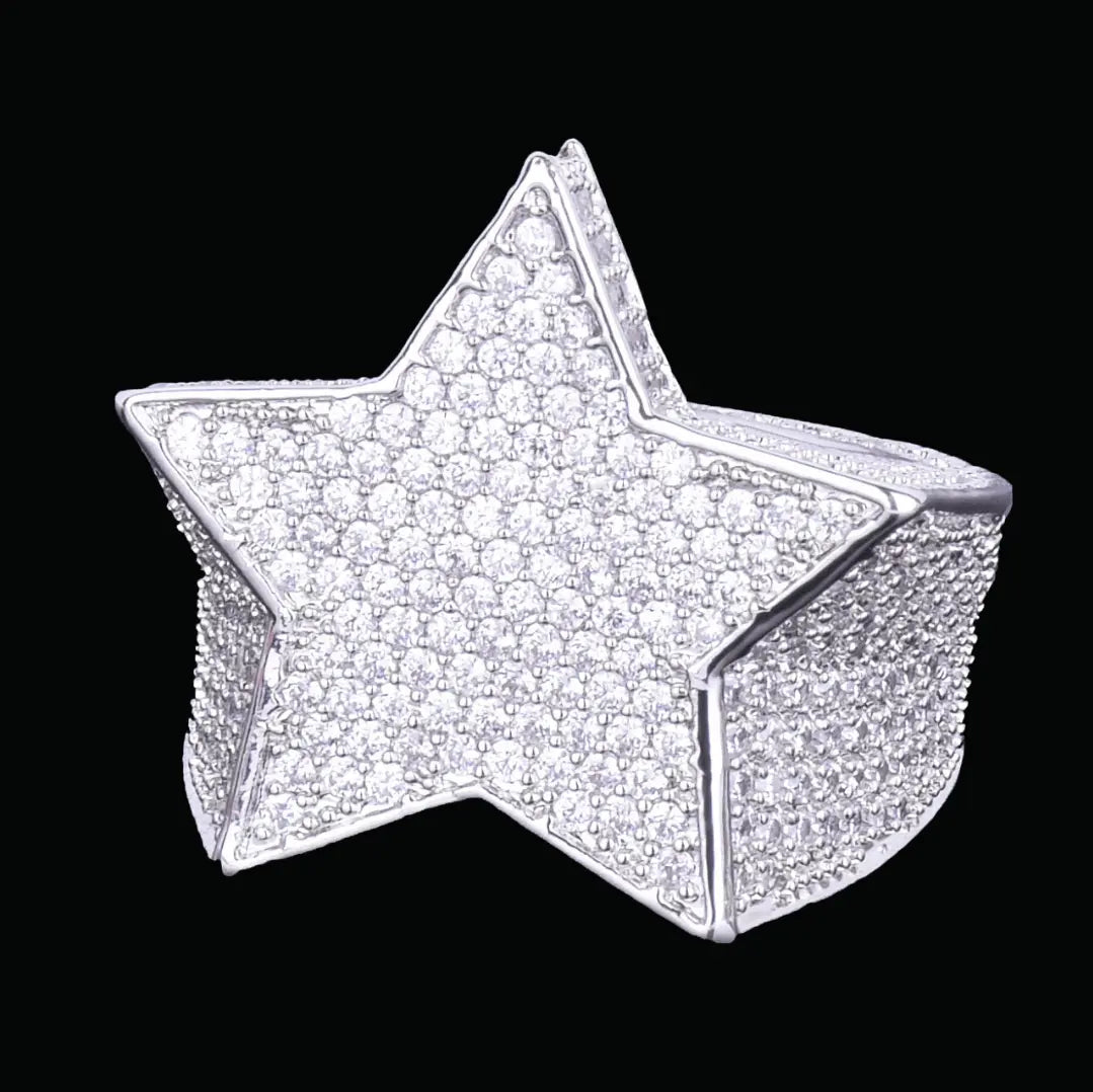 Bague Diamant Glacée Étoile