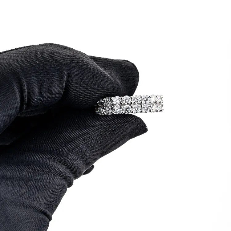 Alliance Moissanite 2 Rangs - Vermeil