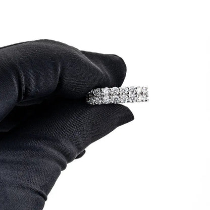 Alliance Moissanite 2 Rangs - Vermeil