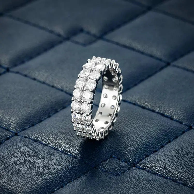 Alliance Moissanite 2 Rangs - Vermeil