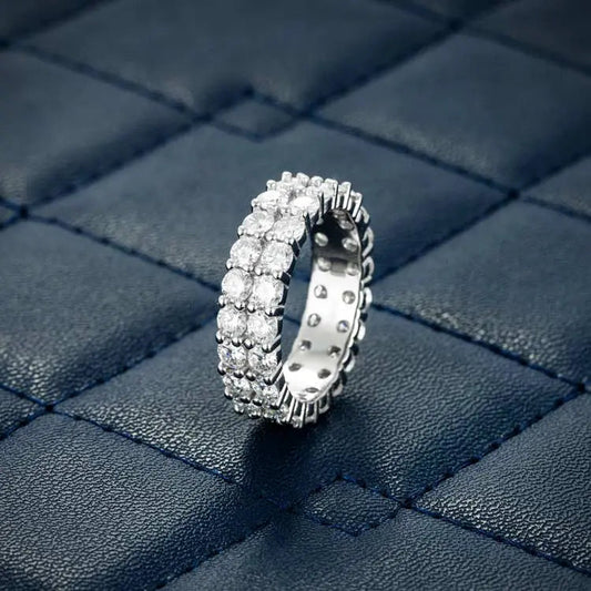 Alliance Moissanite 2 Rangs - Vermeil