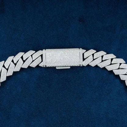 Chaîne Maille Cubaine Moissanite à Griffes 20MM Or Vermeil